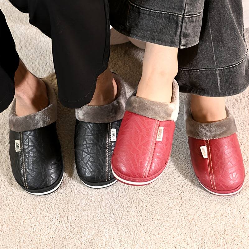 Hausschuhe Unisex, gefüttert, rutschfeste Sohle, bequemer Schlupfschuh für Zuhause
