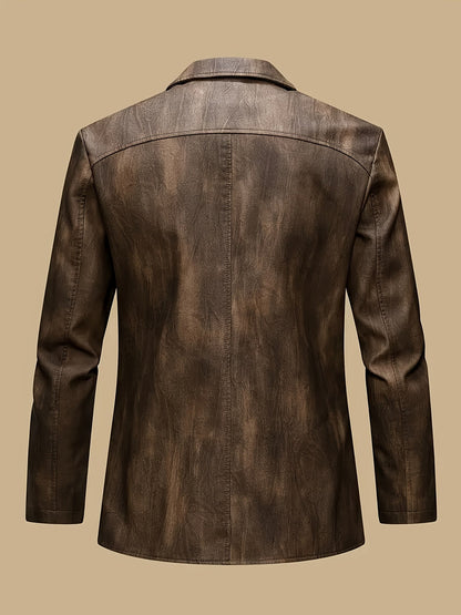 Herren Sakko Jacke mit Reißverschluss-Details und Knöpfen