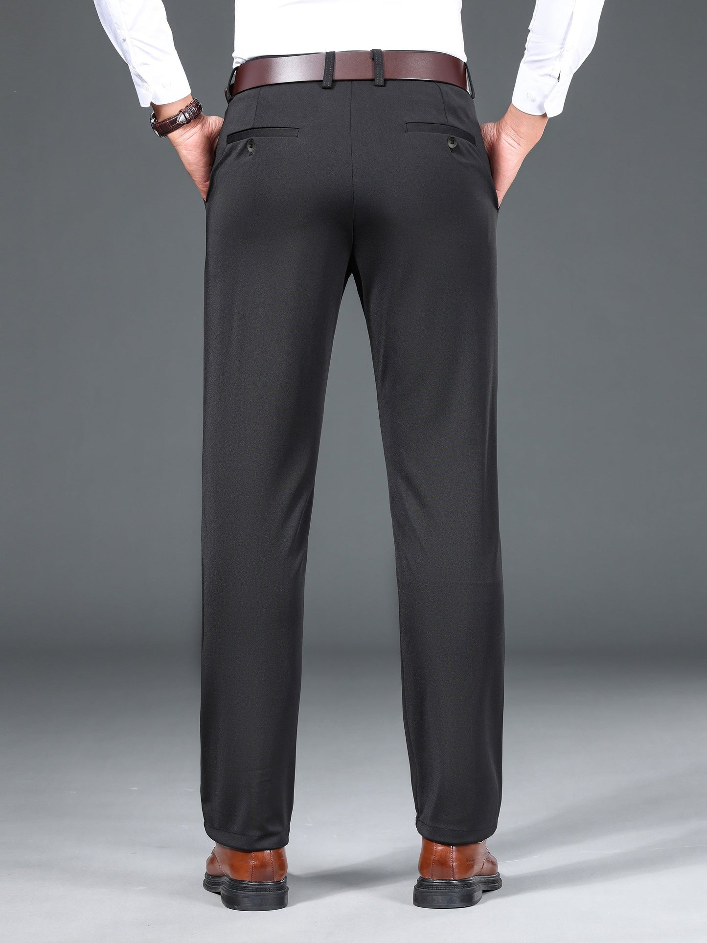 Herren Business-Hose mit warmem Futter – Schwarz, Dunkelblau, Grau