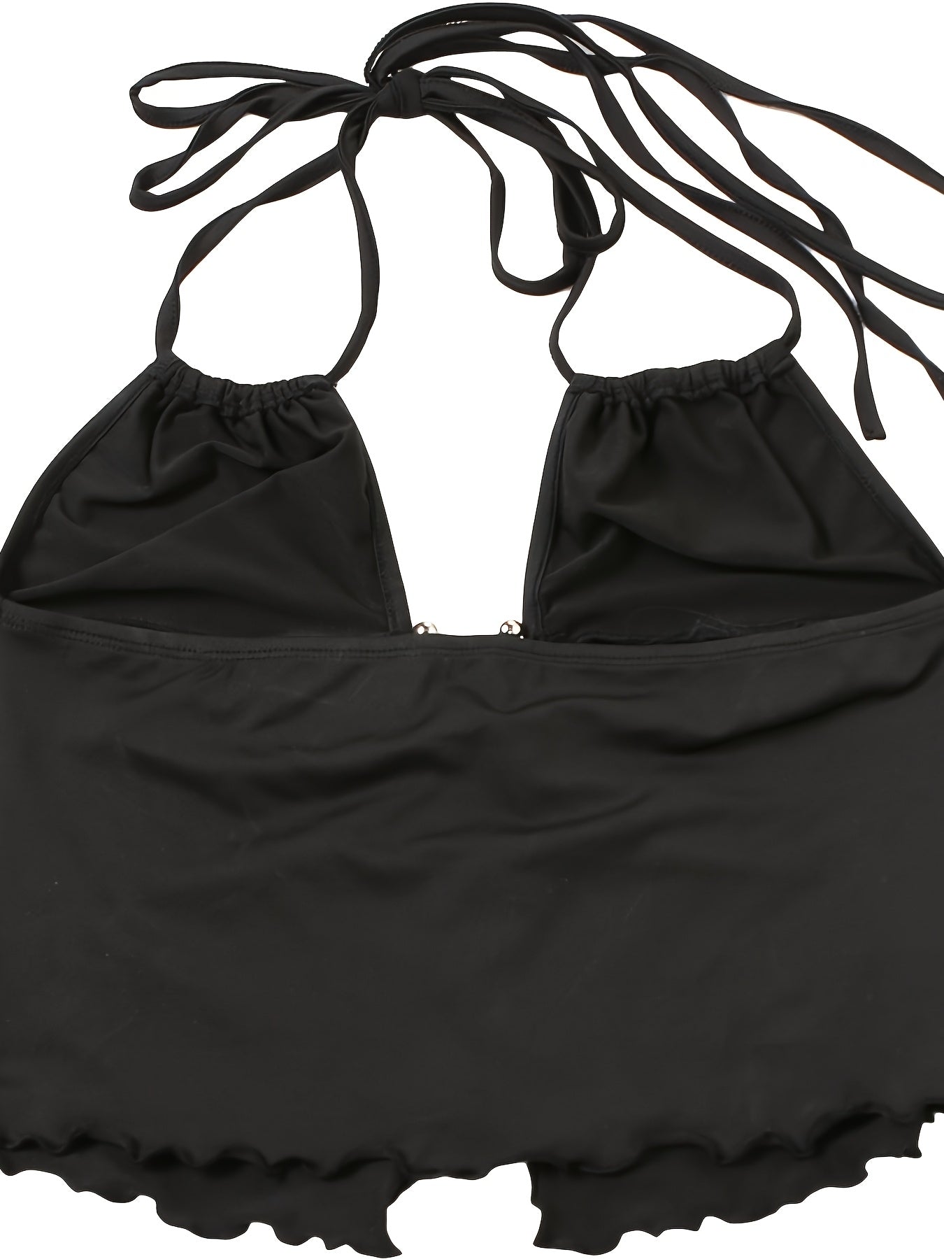 Damen Halter Top mit Ring-Detail und tiefem Ausschnitt – Trendiges Party- und Ausgeh-Oberteil