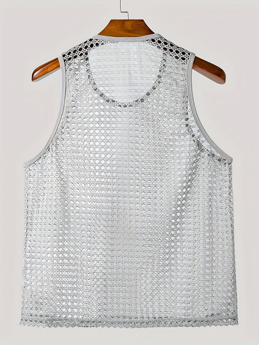 Herren Netz-Strick Tanktop für modernen Sommer-Look