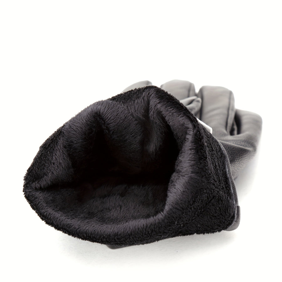 Unisex Handschuhe Schwarz mit Elastischem Bündchen