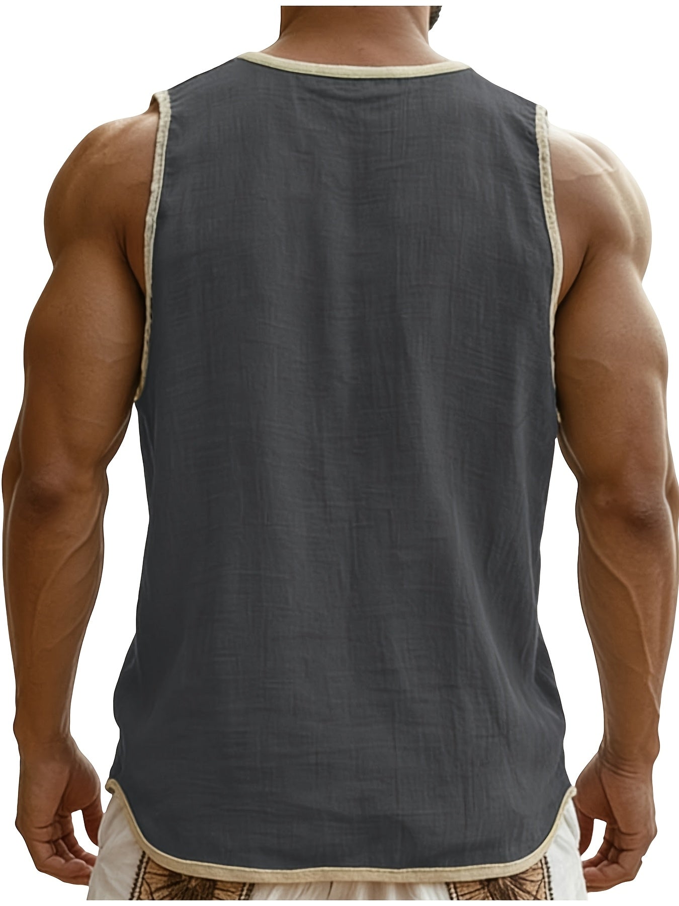 Herren Ärmelloses Henley Shirt Freizeit Modern
