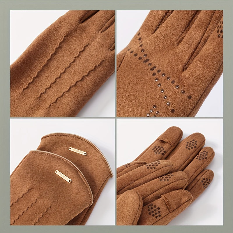 Unisex handschoenen met gestructureerd gripgedeelte en manchet in een contrasterende kleur