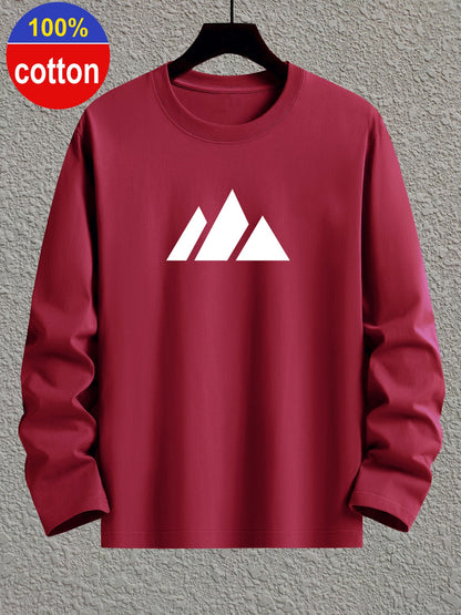 Langarmshirt mit Rundhalsausschnitt und Berg-Motiv