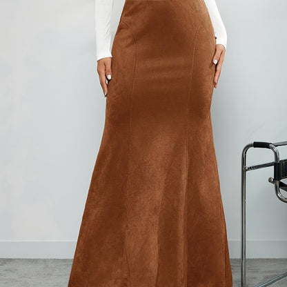 Damen Maxirock in Meerjungfrauen-Passform mit hoher Taille – Weicher Stoff