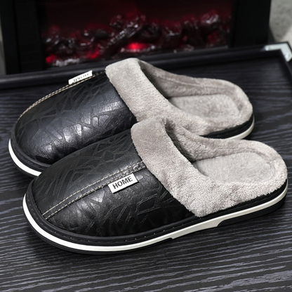 Hausschuhe Unisex, gefüttert, rutschfeste Sohle, bequemer Schlupfschuh für Zuhause
