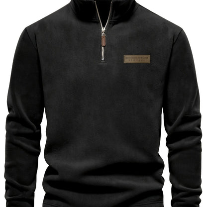 Herren Quarter-Zip Pullover – Moderner Freizeitstil mit Stehkragen und dezentem Logo