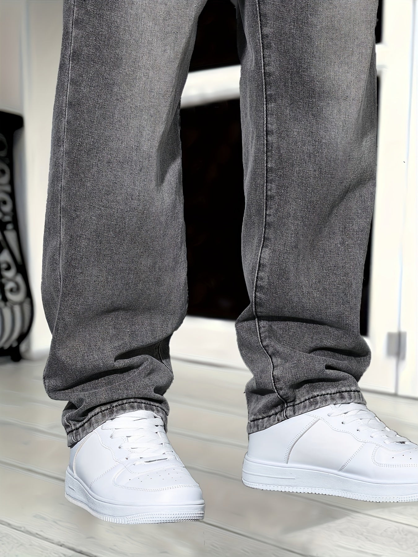 Herren Gerade Schnitt Jeans – Klassischer Streetwear Style für Alltag und Freizeit