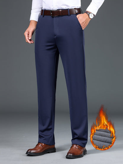 Herren Business-Hose mit warmem Futter – Schwarz, Dunkelblau, Grau