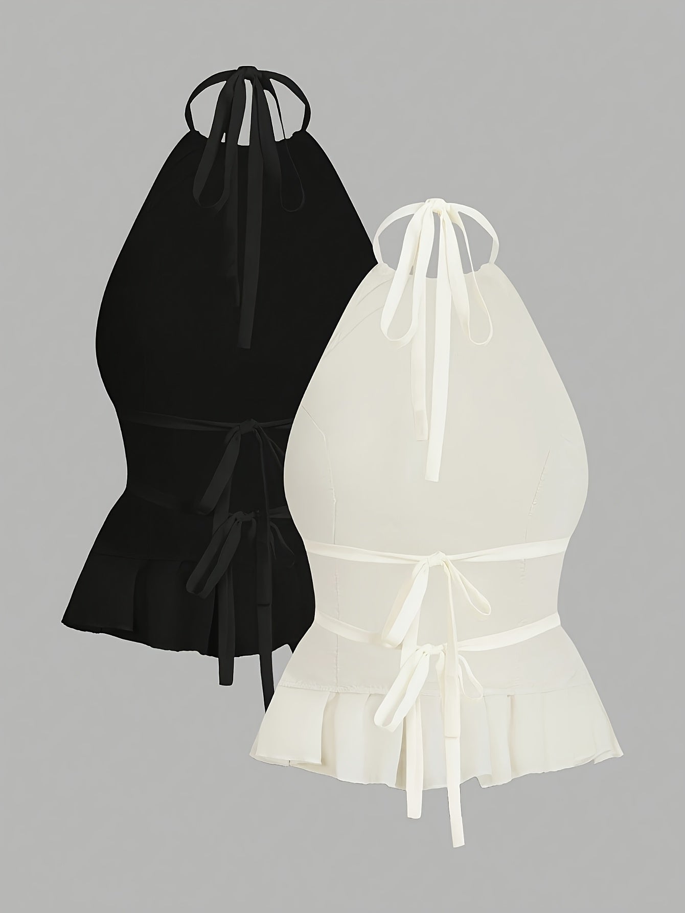 Damen Haltertop mit Raffung und Schößchen – Elegantes, feminines Oberteil für Alltag und besondere Anlässe