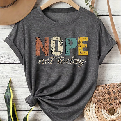Damen Statement-Shirt mit Spruch NOPE Not Today – Lässiges Freizeit T-Shirt mit Print