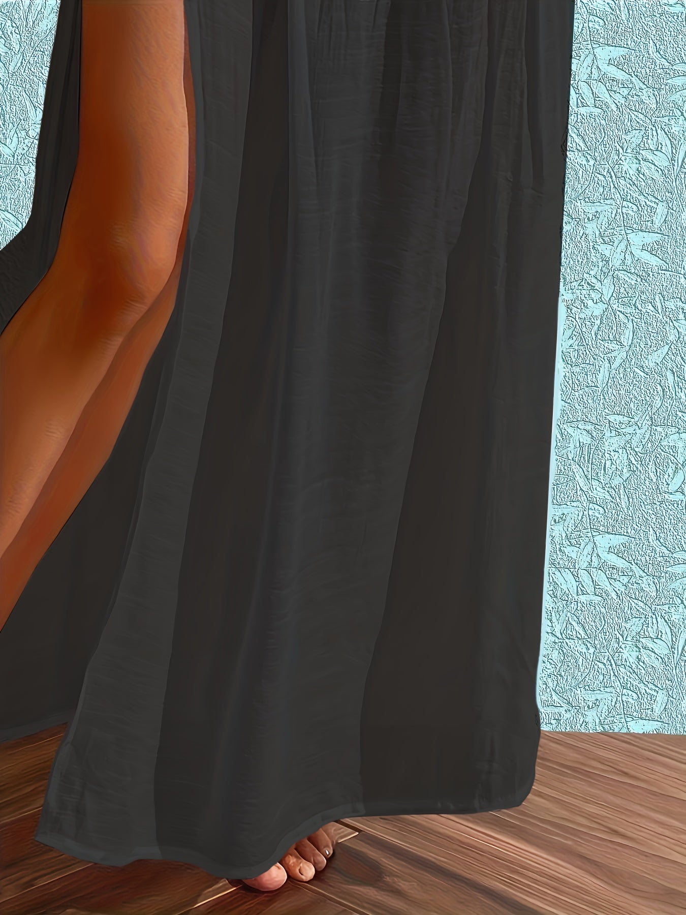 Damen Maxi-Rock mit Hohem Schlitz und Smock-Bund – Eleganter Boho-Style für Strand und Urlaub