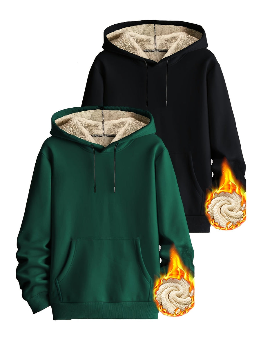 Unisex Hoodie mit Plüschfutter – Warmer Kapuzenpullover mit Kängurutasche