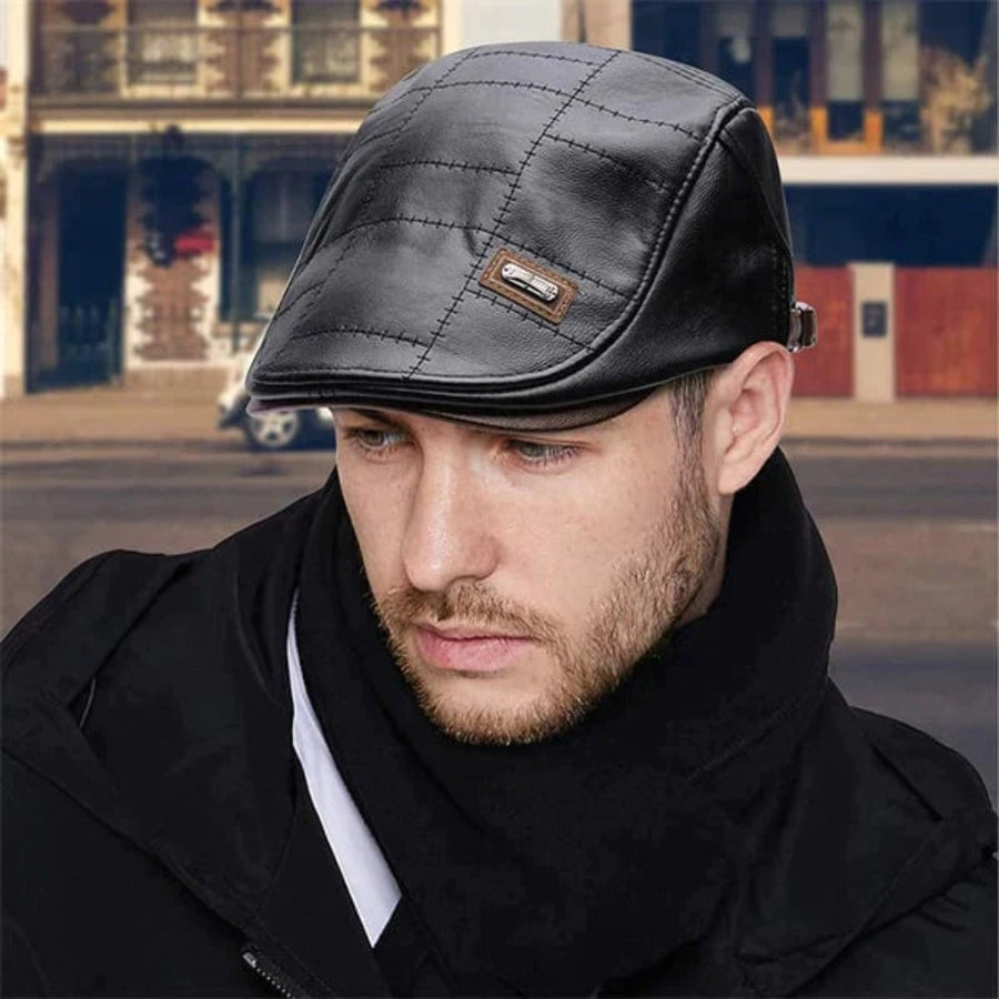 Herren Schiebermütze in Leder-Optik, verstellbar, in verschiedenen Farben