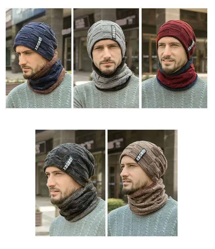 Uniseks winterset met gebreide muts en halswarmer, gevoerd