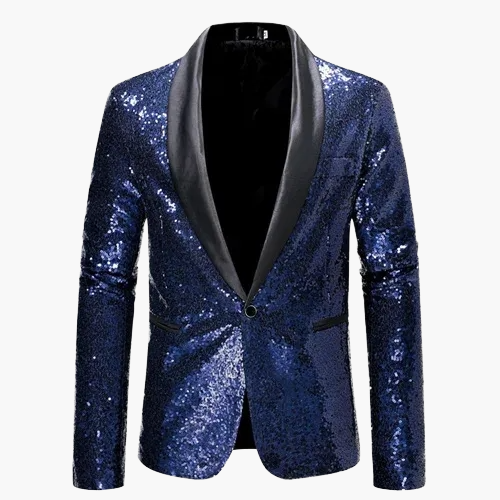 Herren Luxus Pailletten Sakko – Eleganter Party- und Bühnenblazer im modernen Design