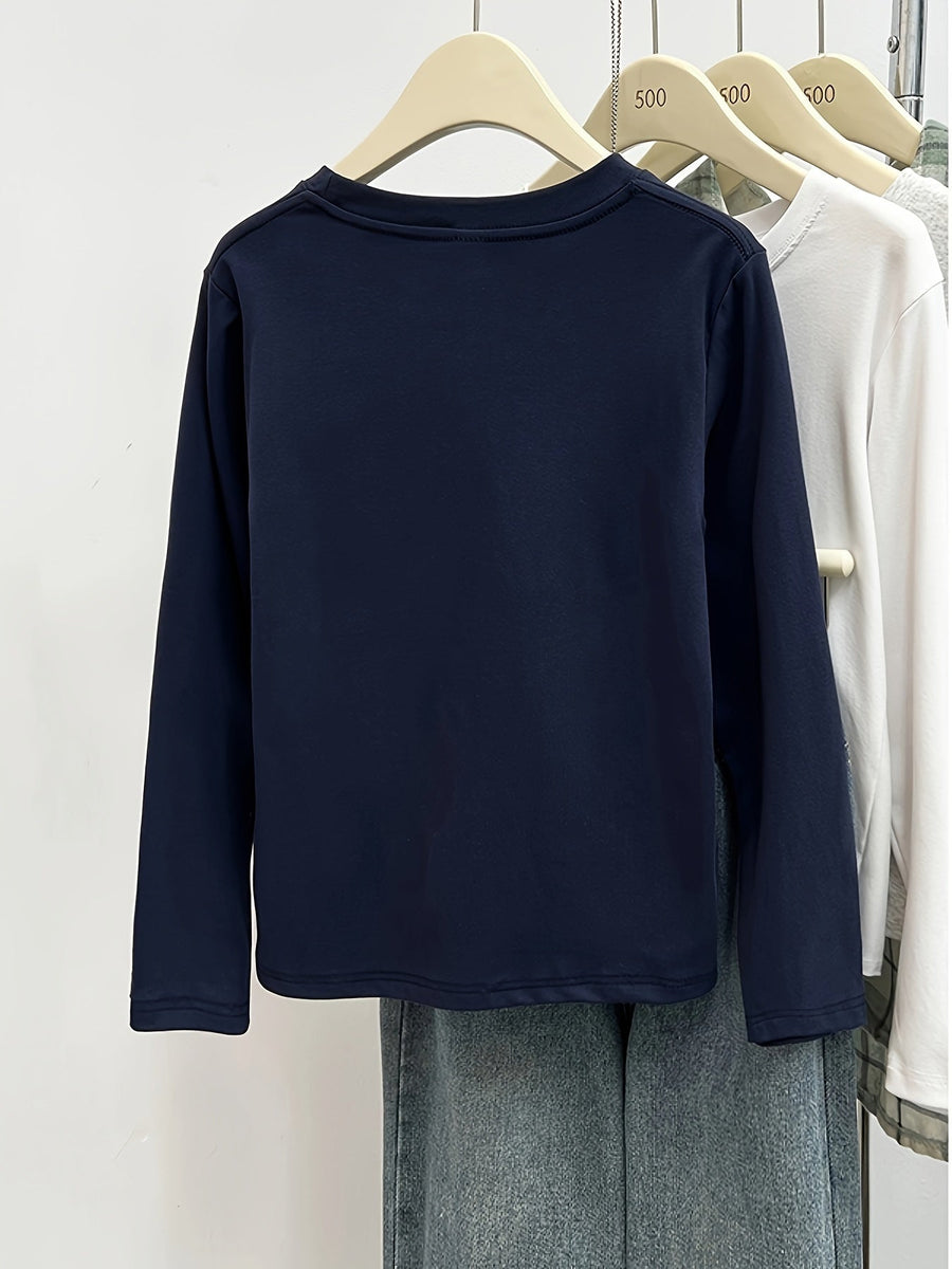 Damen Langarmshirt "New York" Rundhals mit Print in verschiedenen Farben