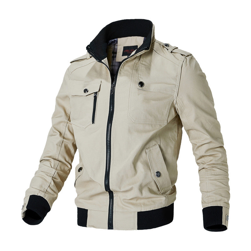Herenbomberjacke met opstaande kraag, ritssluiting, tussenjas en zakken