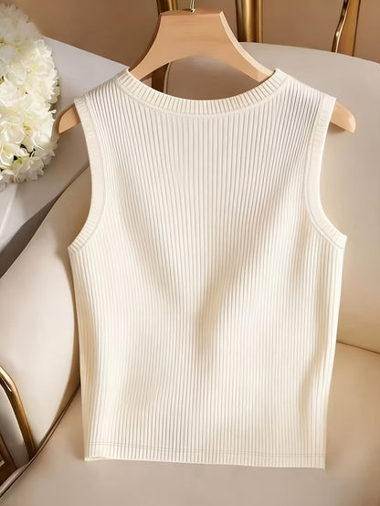 Damen Rippstrick Tanktop – Elegantes Basic für Alltag und Büro