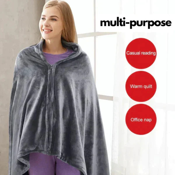 Kuschelige Ärmeldecke Graue Fleece-Decke mit Ärmeln
