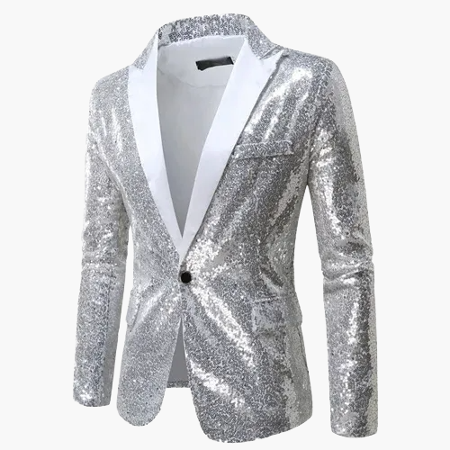Herren Luxus Pailletten Sakko – Eleganter Party- und Bühnenblazer im modernen Design