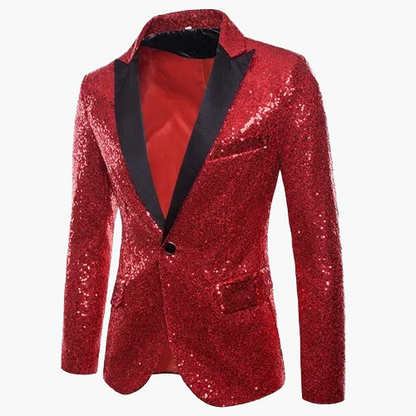 Herren Luxus Pailletten Sakko – Eleganter Party- und Bühnenblazer im modernen Design