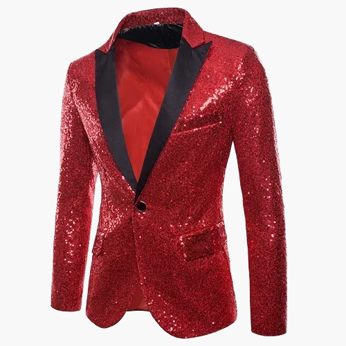 Herren Luxus Pailletten Sakko – Eleganter Party- und Bühnenblazer im modernen Design