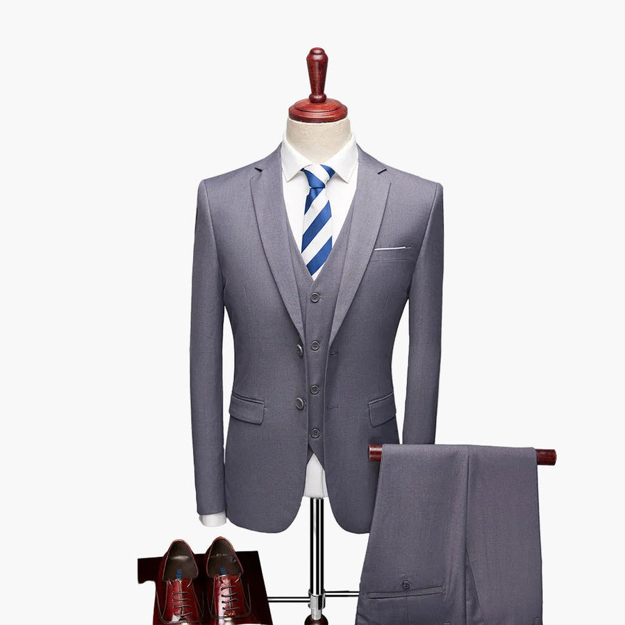 Herren 3-teiliges Slim Fit Anzugset für festliche Anlässe und Business