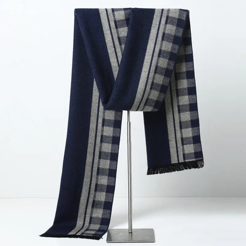 Unisex Winter Schal Weiches Material Einfarbig oder Kariert mit Fransen