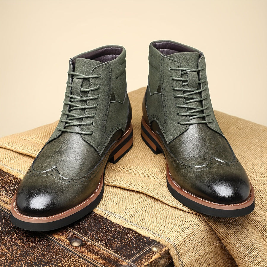 Herren Stiefel Brogue Schnürschuh Schnürstiefelette Mehrfarbig