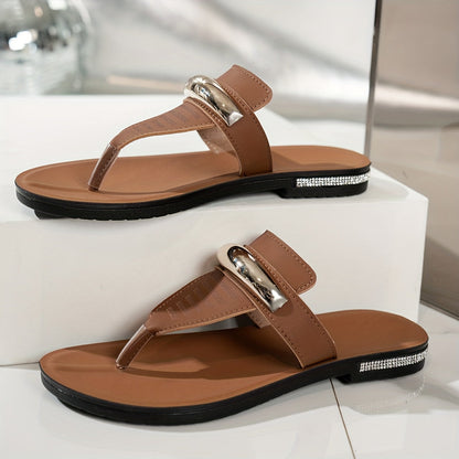 Damen T-Riemen Sandalen Elegant Stil für Strand & Freizeit