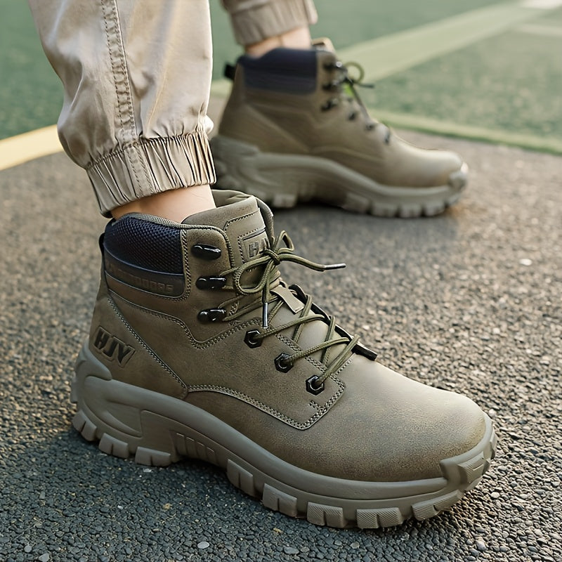 Herren Outdoor Stiefel mit Schnürung, Robuste Sohle, Hoher Schaft