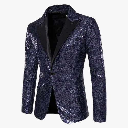 Herren Luxus Pailletten Sakko – Eleganter Party- und Bühnenblazer im modernen Design