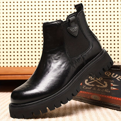 Chelsea Boots Plateau Damen Herren Chunky Sohle Schwarz Grau Stiefel