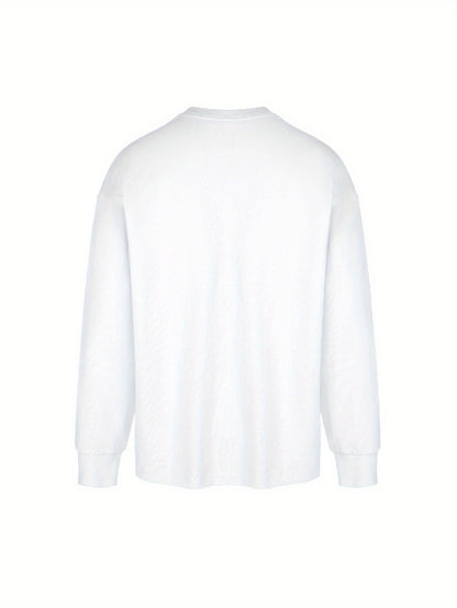 Herren Langarmshirt mit Rundhalsausschnitt und KING-Druck, lässig