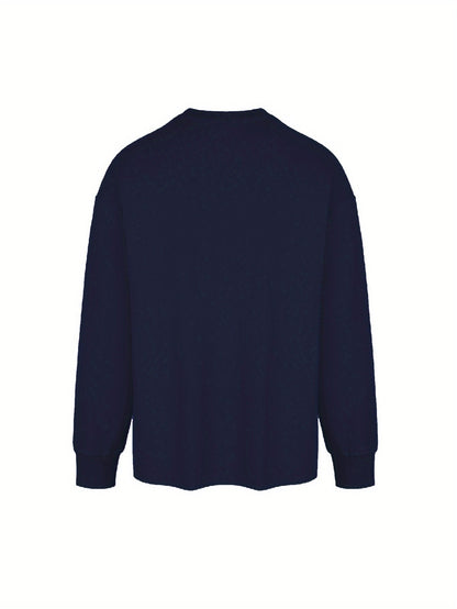 Herren Langarmshirt mit Rundhalsausschnitt und KING-Druck, lässig