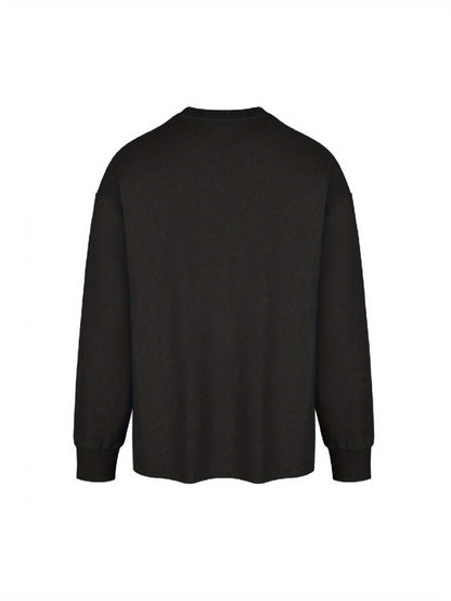 Herren Langarmshirt mit Rundhalsausschnitt und KING-Druck, lässig