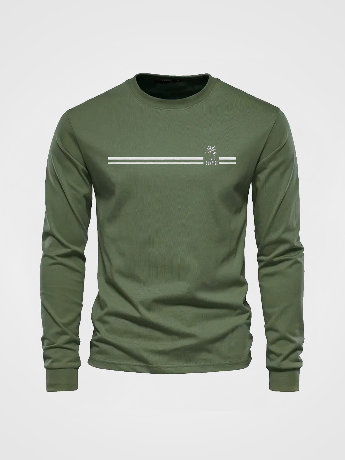 Langarmshirt Herren Rundhalsdruck "Sunrise" Freizeitoberteil
