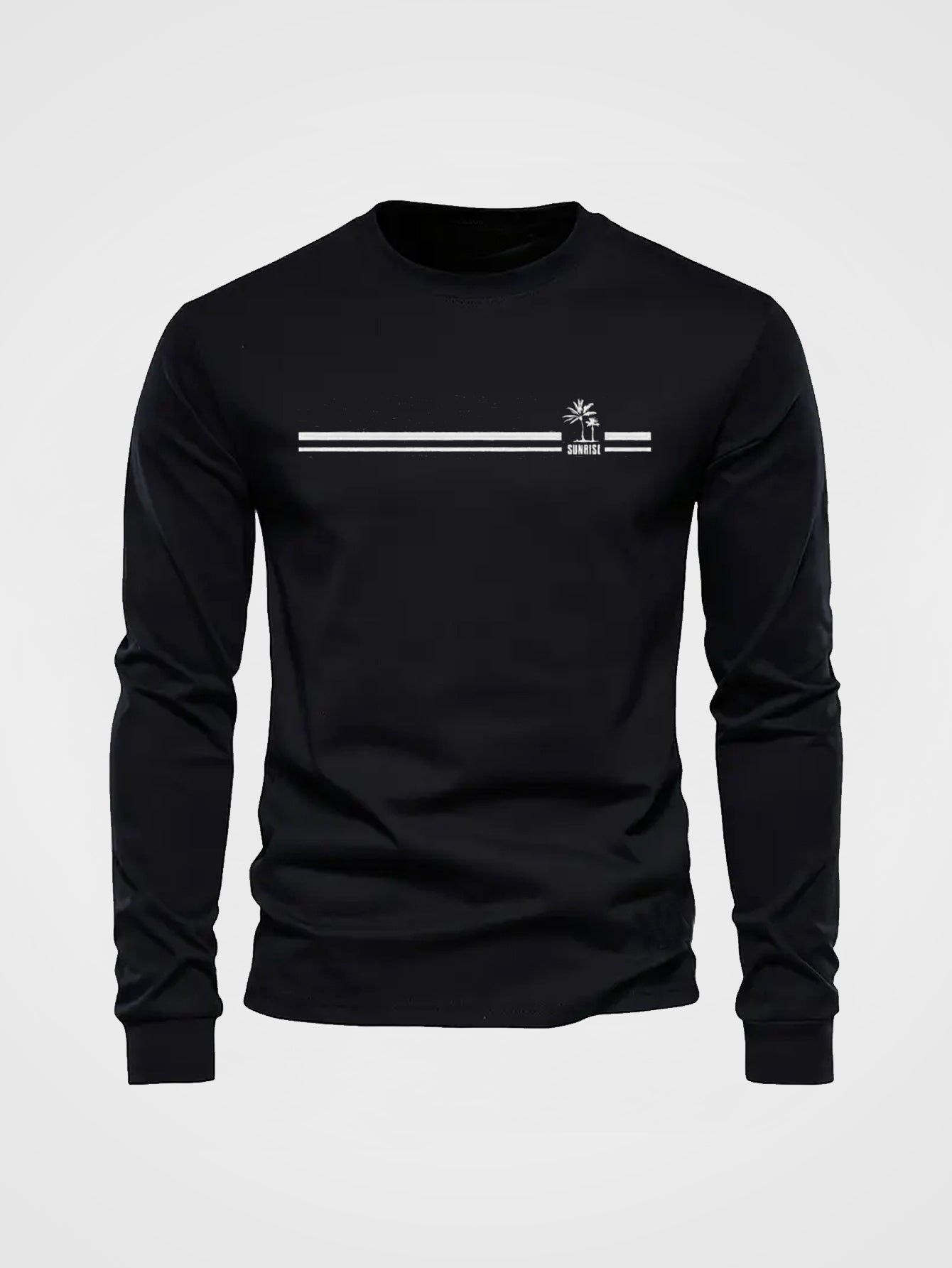 Langarmshirt Herren Rundhalsdruck "Sunrise" Freizeitoberteil