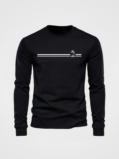 Langarmshirt Herren Rundhalsdruck "Sunrise" Freizeitoberteil