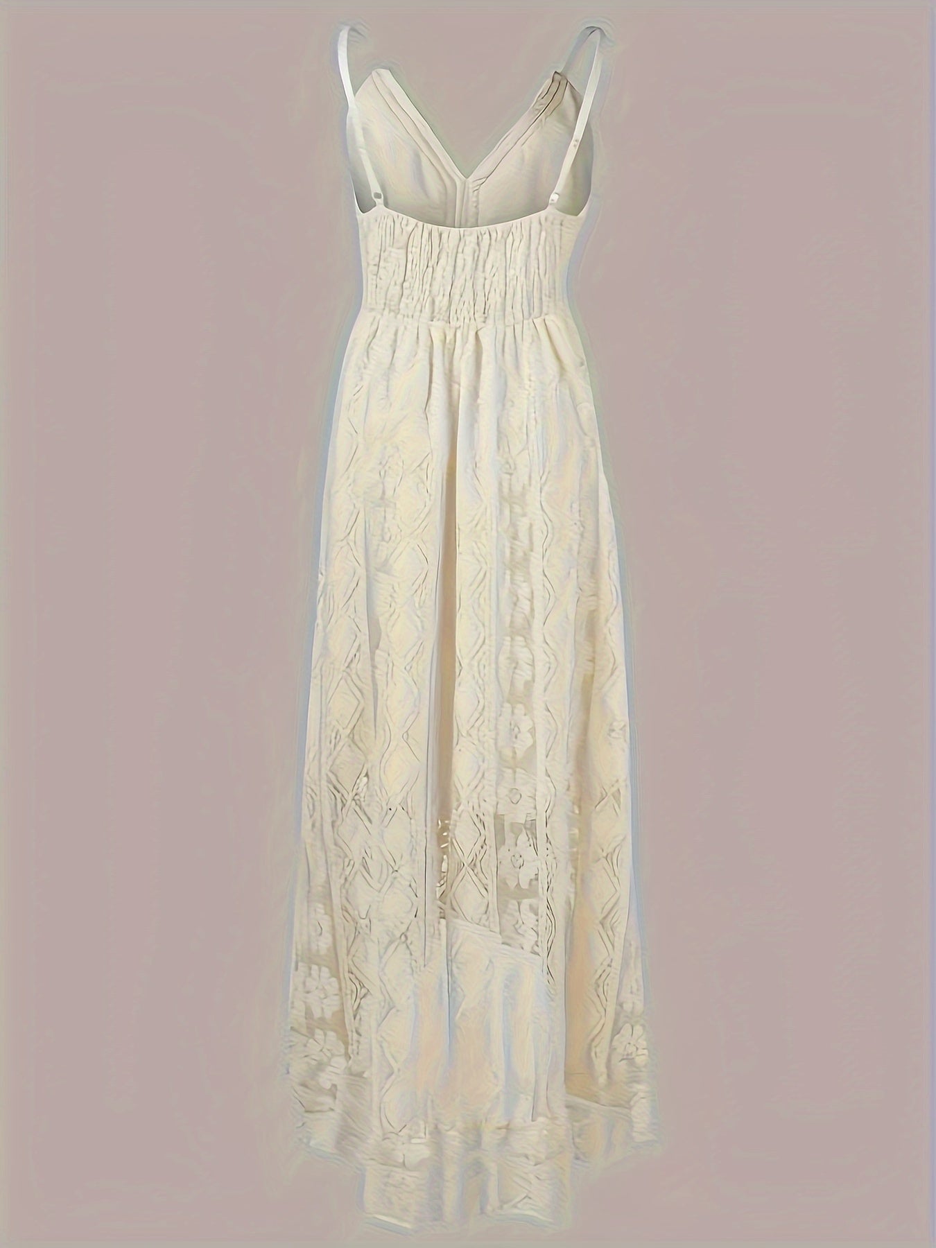 Damen Boho Maxikleid mit Spitze und V-Ausschnitt – Elegantes Sommerkleid für Feste und Strand