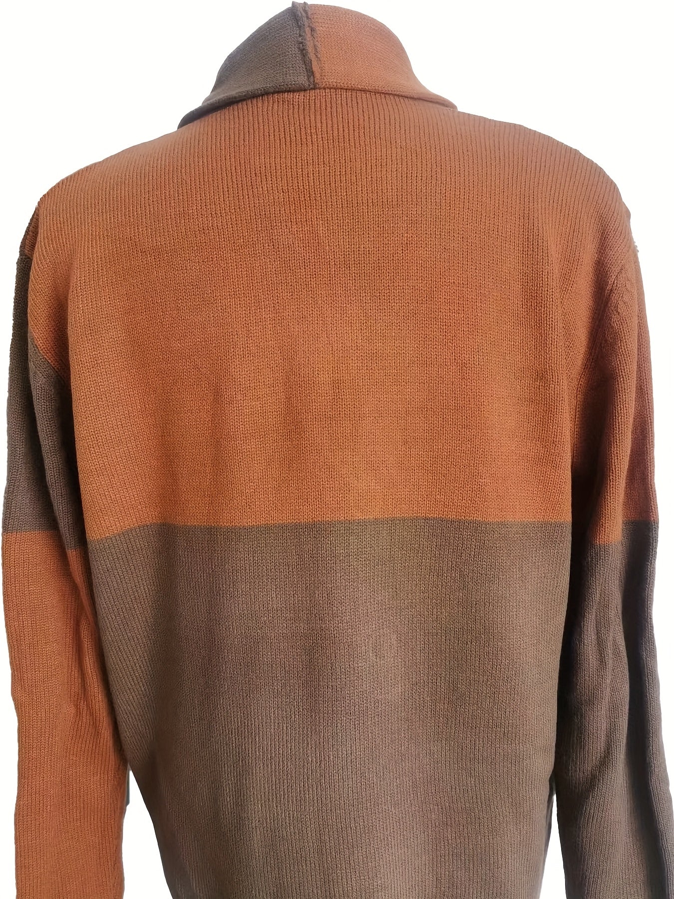 Herren Strickjacke gestreift mit Schalkragen und Knöpfen