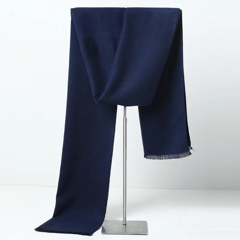 Unisex Winter Schal Weiches Material Einfarbig oder Kariert mit Fransen