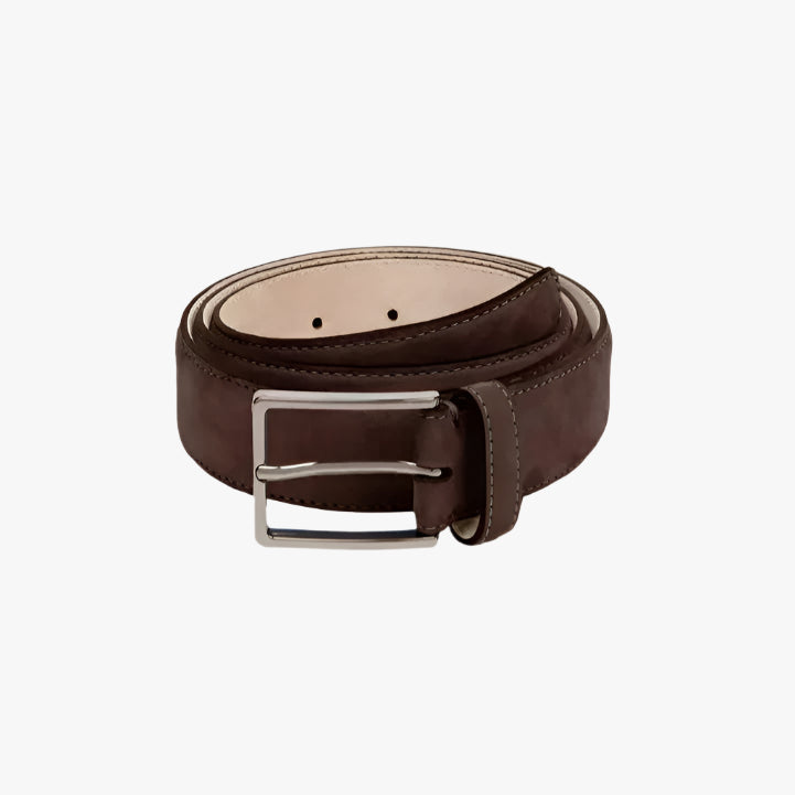 Unisex Gürtel mit Schnalle und Ösen, in Veloursleder-Optik