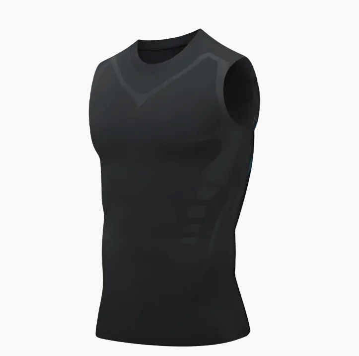Herren Kompressions-Tanktop für Sport und Körperformung – Figurformende Funktionswäsche mit Ionic-Ice Technologie