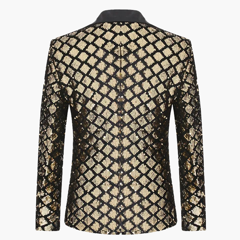 Herren Luxus Pailletten Sakko – Eleganter Party- und Bühnenblazer im modernen Design