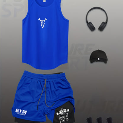 Herren Fitness Trainingsset – Muskelaufbau Tanktop & Shorts für Gym und Workout