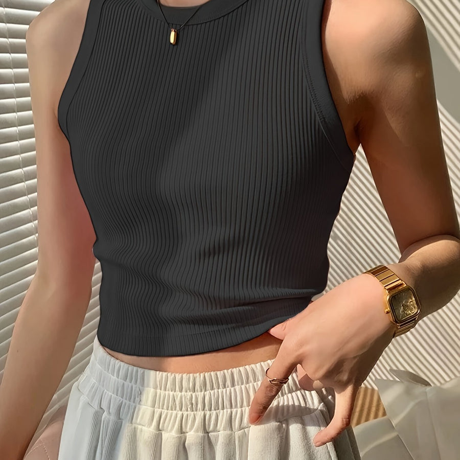 Damen Ripp Tanktop Figurbetont Modern Freizeit & Sport