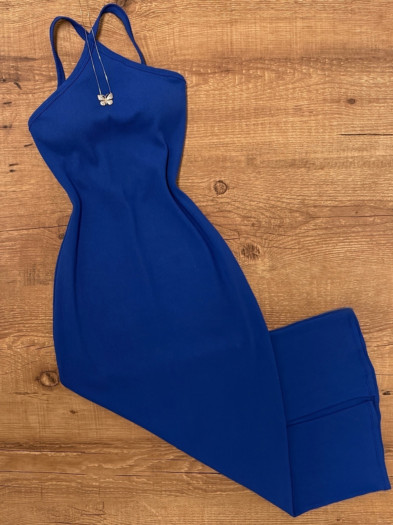 Damen Bodycon Midi Kleid mit Halterneck und modernem Schnitt – Elegantes Freizeit- und Ausgehkleid